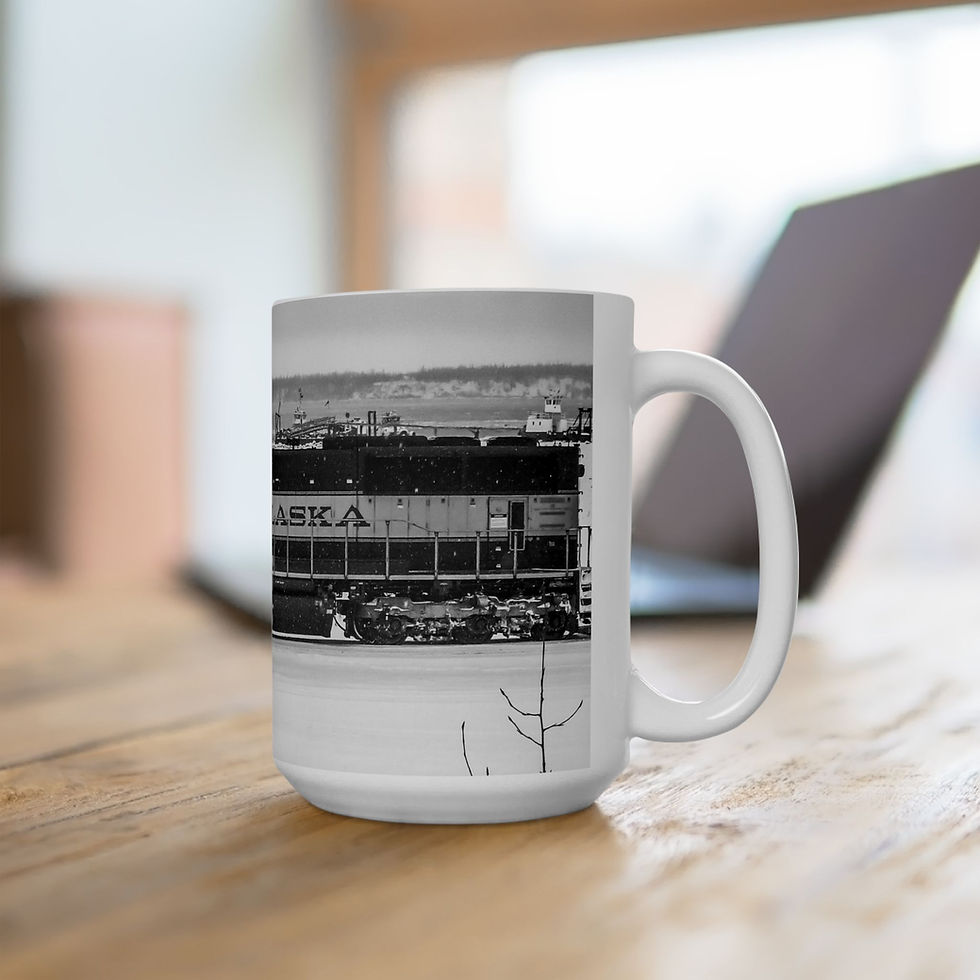 Thumbnail: Train of Visions BNW Ceramic Mug 11oz 15oz