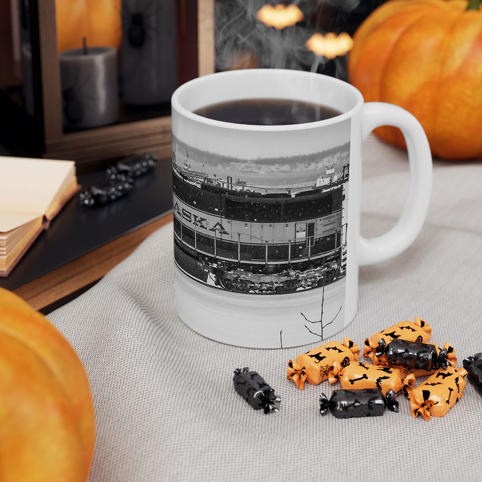 Thumbnail: Train of Visions BNW Ceramic Mug 11oz 15oz