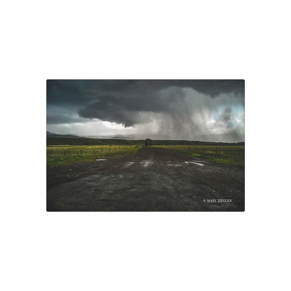 Thumbnail: "Wicked Skies and Country Roads" Metal Print, Montana