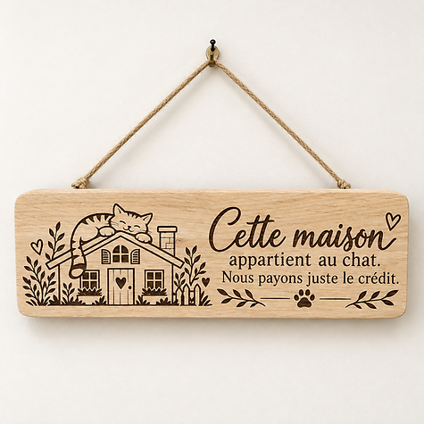 Plaque solidaire Cette maison appartient au chat. Nous payons juste le crédit - photo 1
