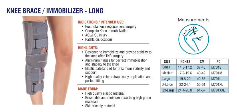 Knee Immobilizer - Long for Men & Women