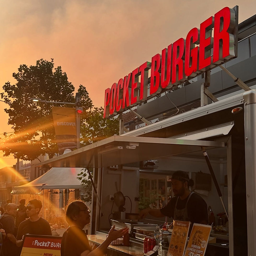 Team Pocket Burger serving customers