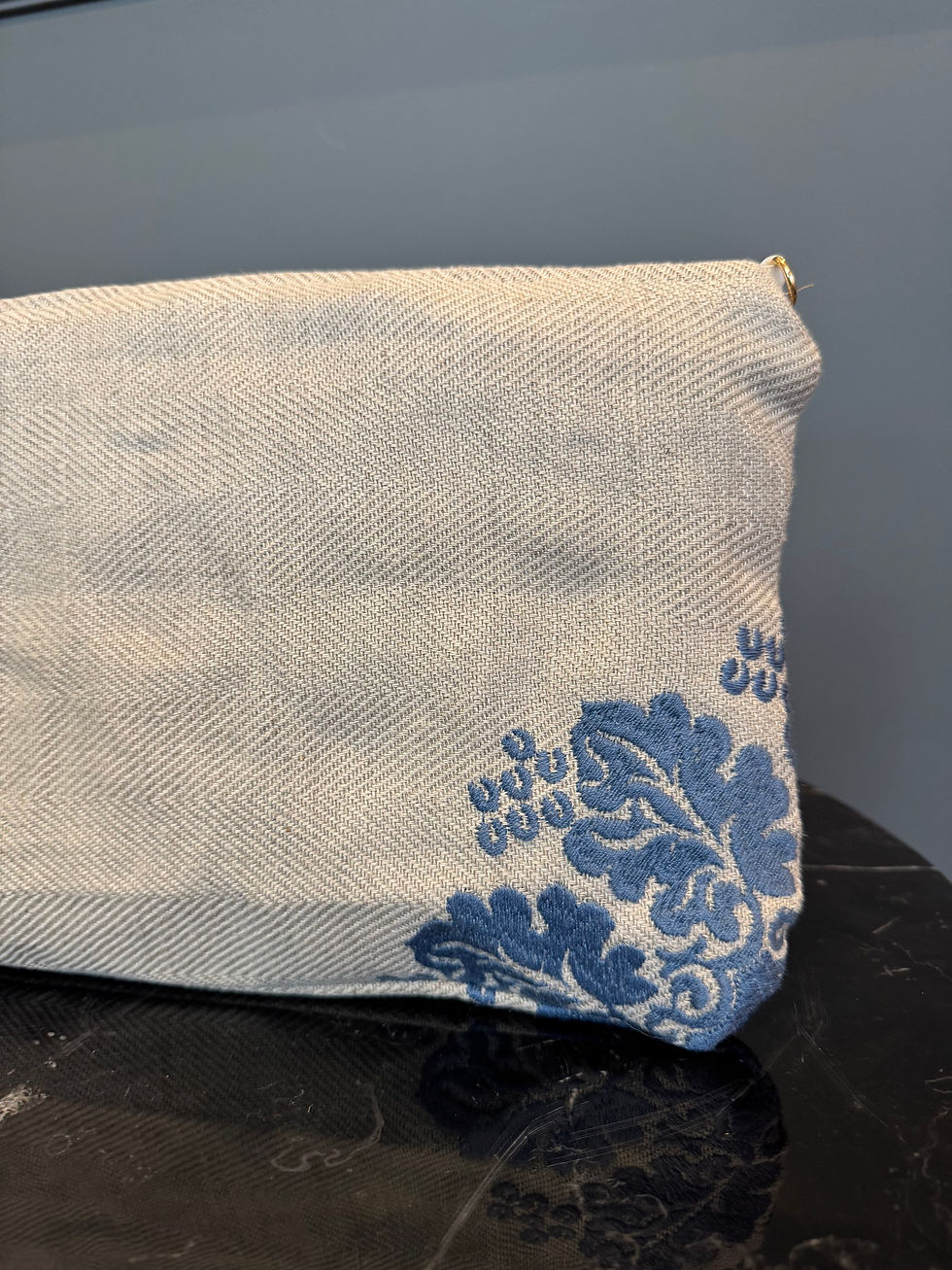 Miniaturbild: OD COTURE - blau-beige-Blumenmuster 
