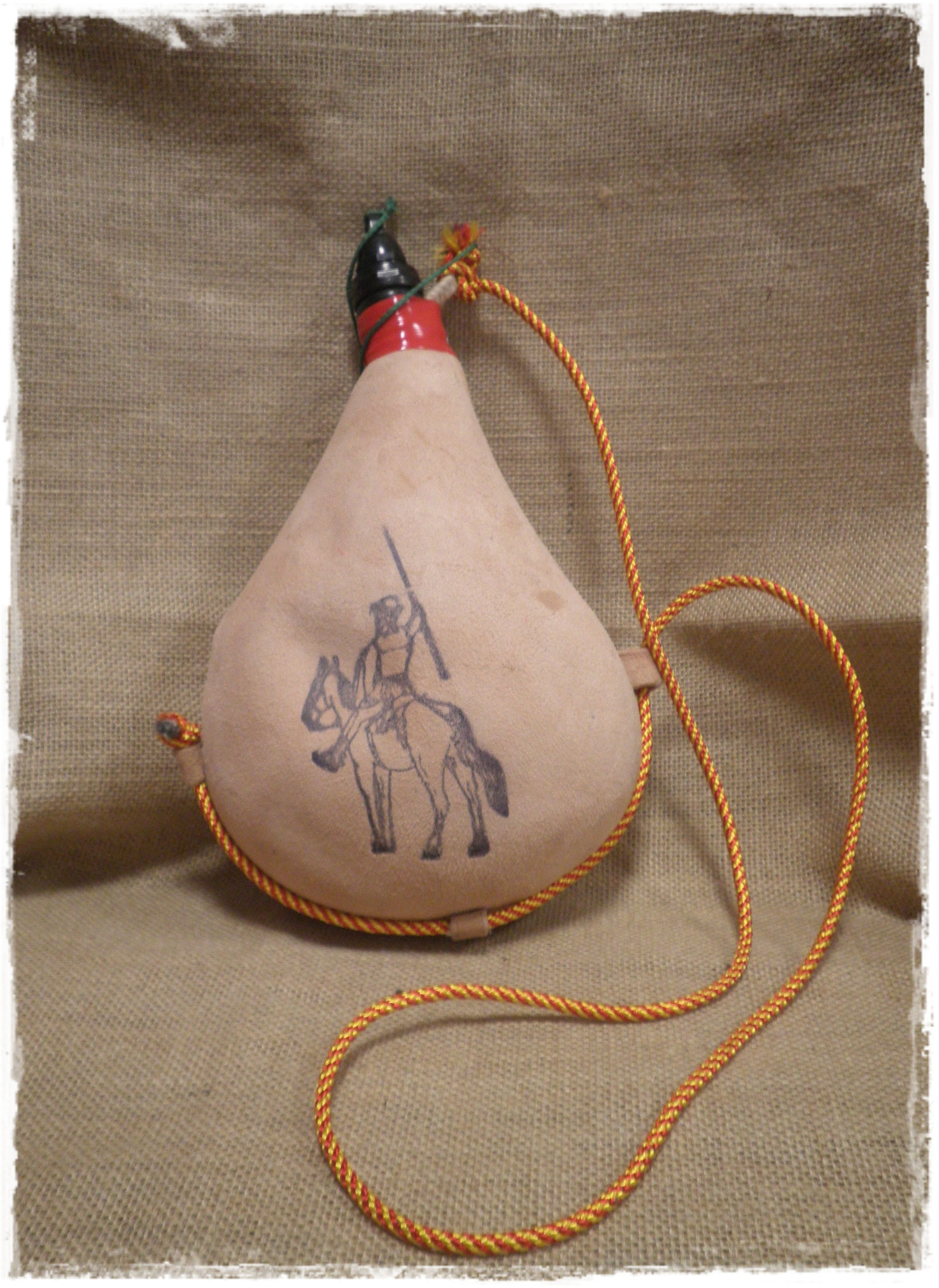 Bota de vino de piel marrón. De 2 Litros