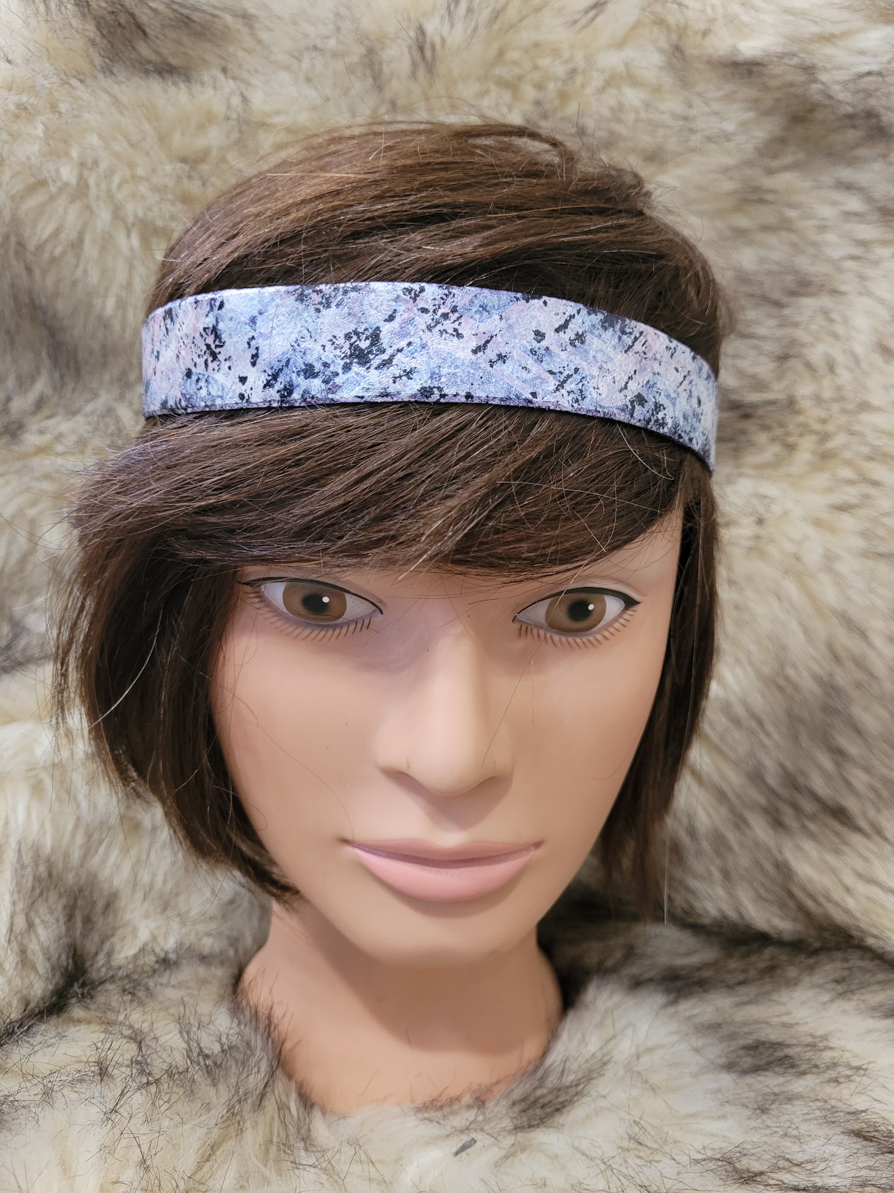 Handstained Decorative Multi-Coloured Leather Headband