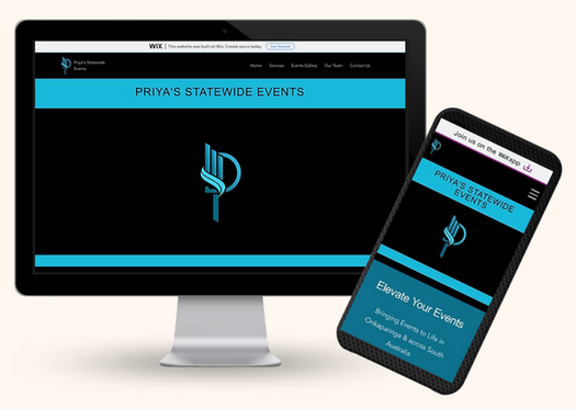 Priya's Statewide Events website image