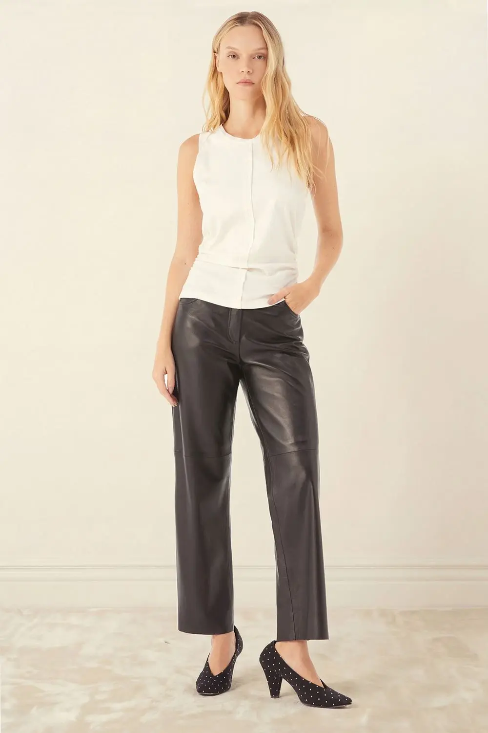 CALÇA DE COURO GINA