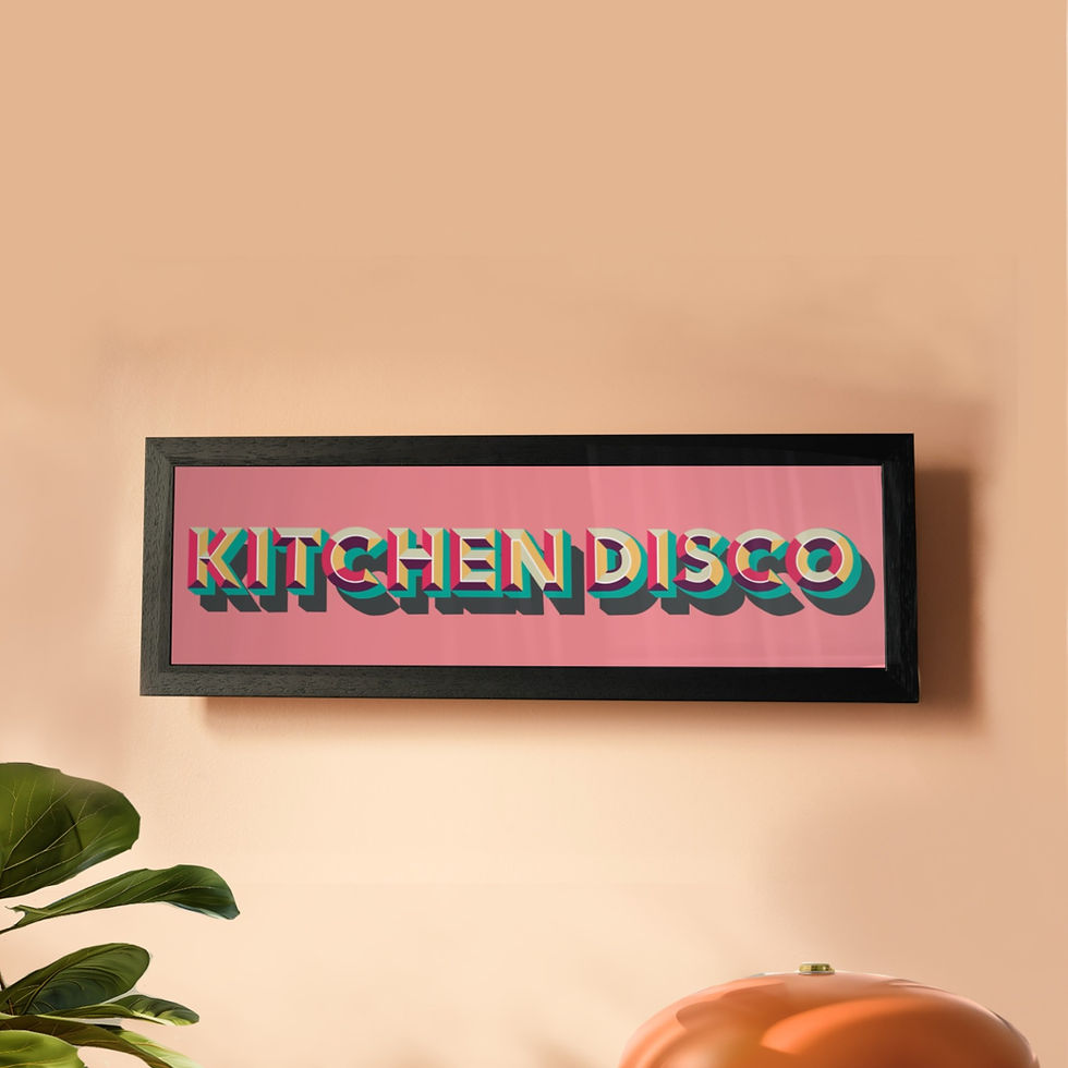 Kitchen Disco Panoramic Framed Print