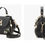 Thumbnail: Black Floral Embroidered Twist Lock Satchel Bag Pearl Decor
