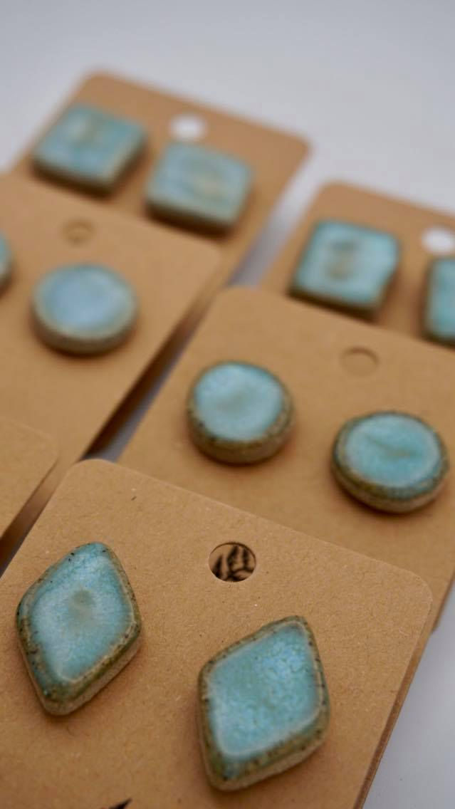 Thumbnail: Circular Earrings (Crystallised Blue)