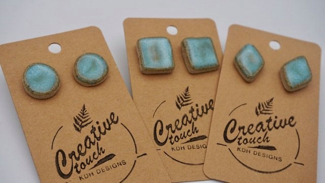 Thumbnail: Circular Earrings (Crystallised Blue)
