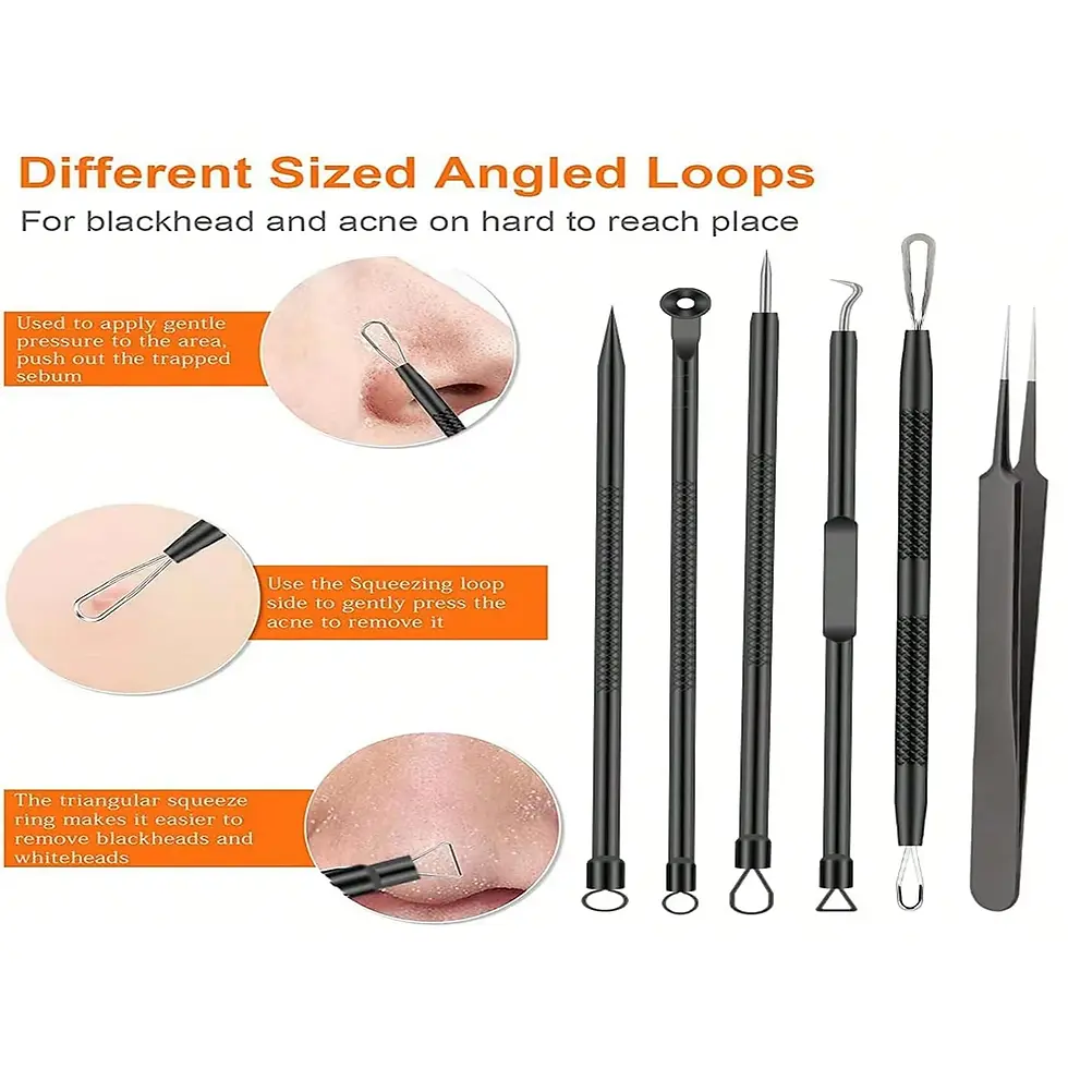Thumbnail: 6pcs/Set Acne Removal Needle and Clip Stainless Steel Tool Blackhead Removal