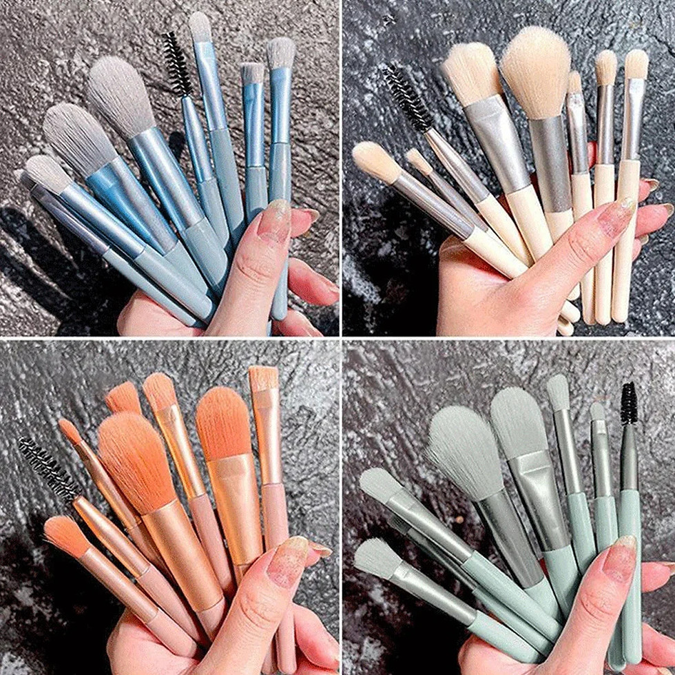 Thumbnail: New 8Pcs Makeup Brush Set Makeup Concealer Brush Blush Loose Powder Brush Eye
