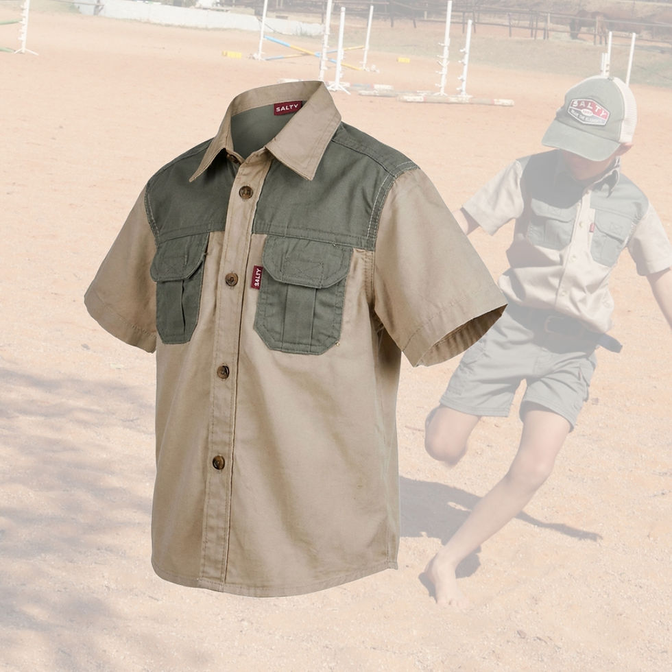 Salty Kids Meerkat Two Tone Bush Shirt