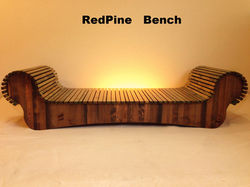 天然木 アンティーク風 ベンチシート【RedPine Benchi】