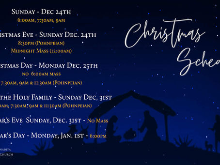 Christmas Schedule