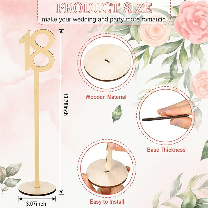 Thumbnail: Tall Wood Table Numbers