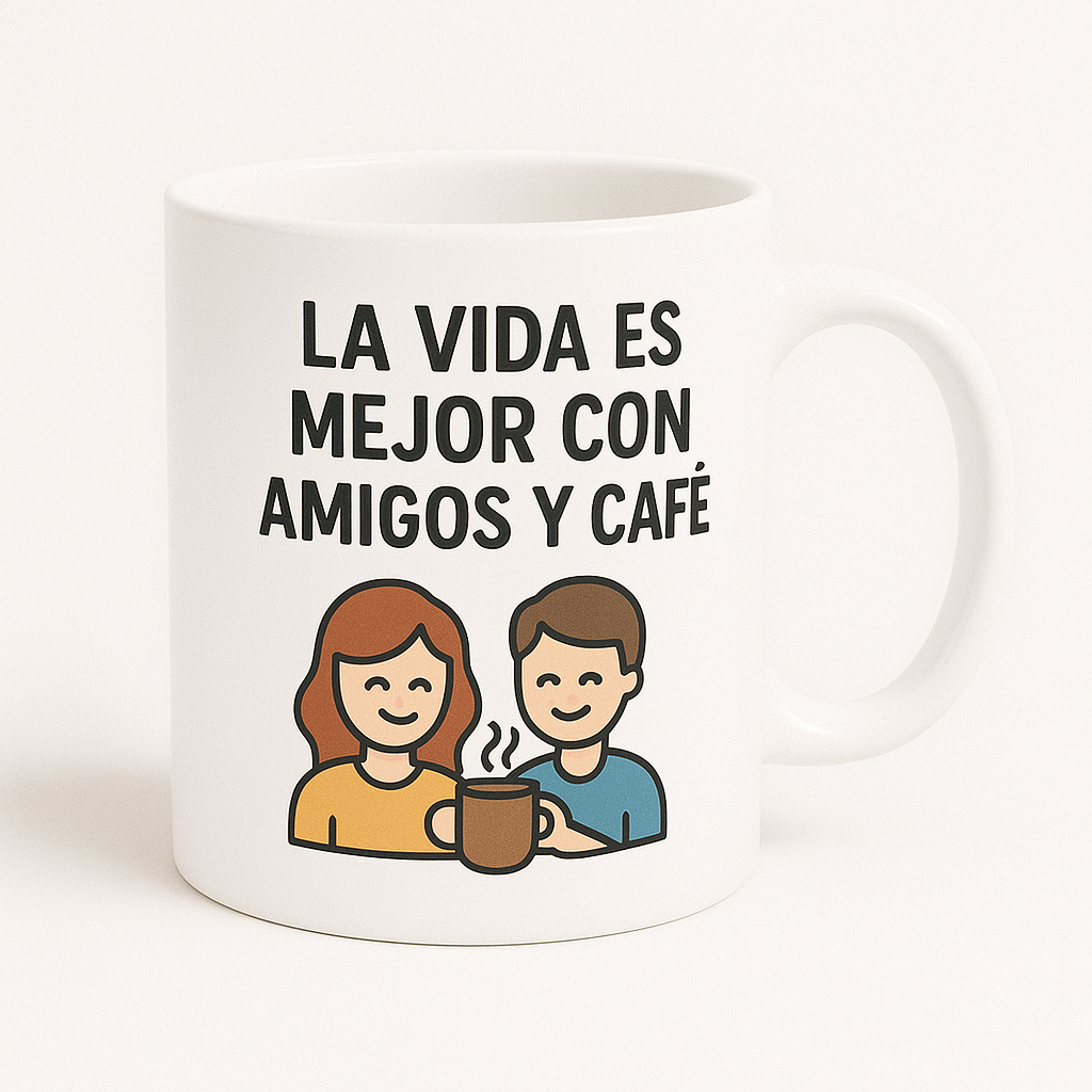 LA VIDA ES MEJOR CON AMIGOS Y CAFE