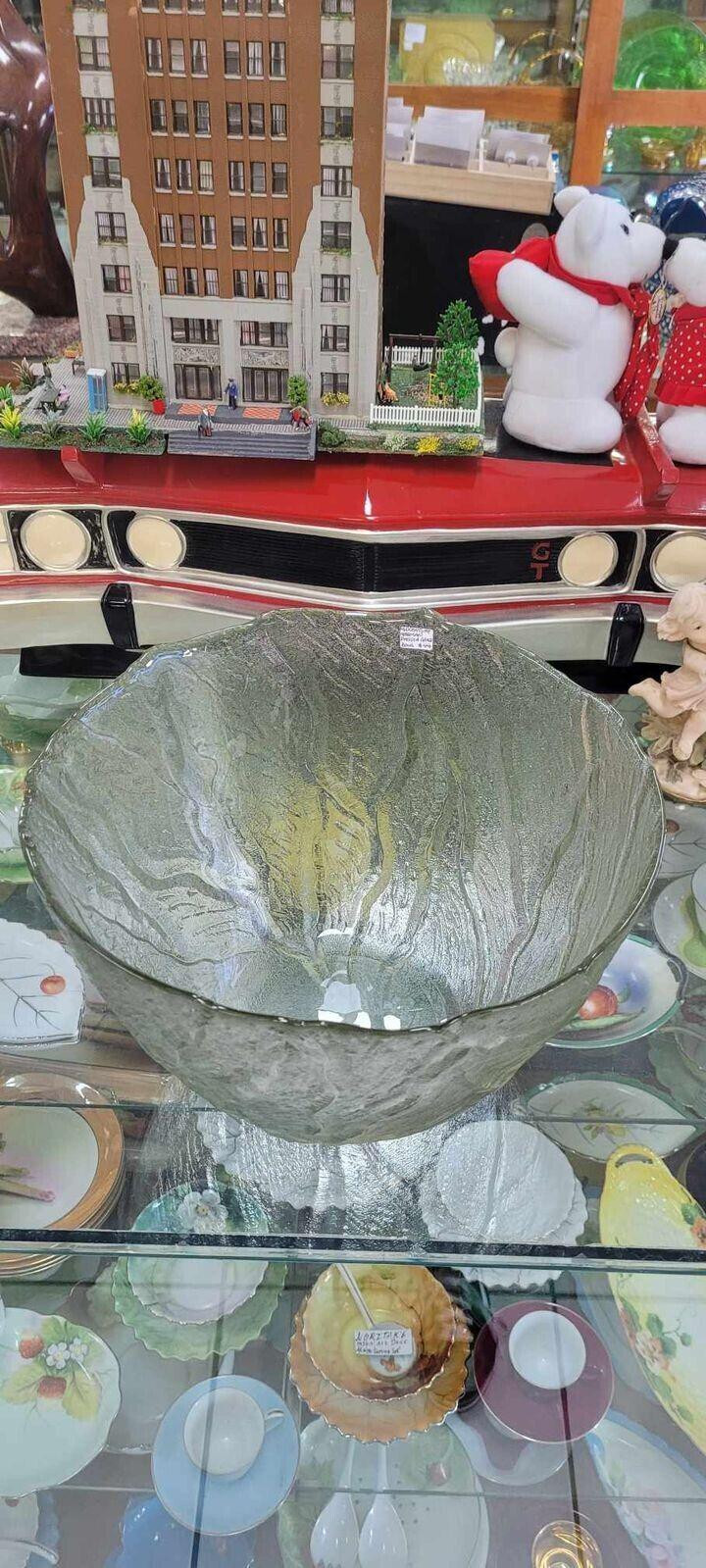 Thumbnail: Mid centry german clear pressed glass salad bowl