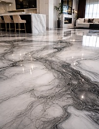sol luxueux epoxy gris blanc marbre