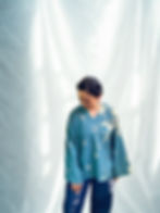 Thumbnail: Front view of blue cotton short kurta with loose silhouette and minimal floral embroidery