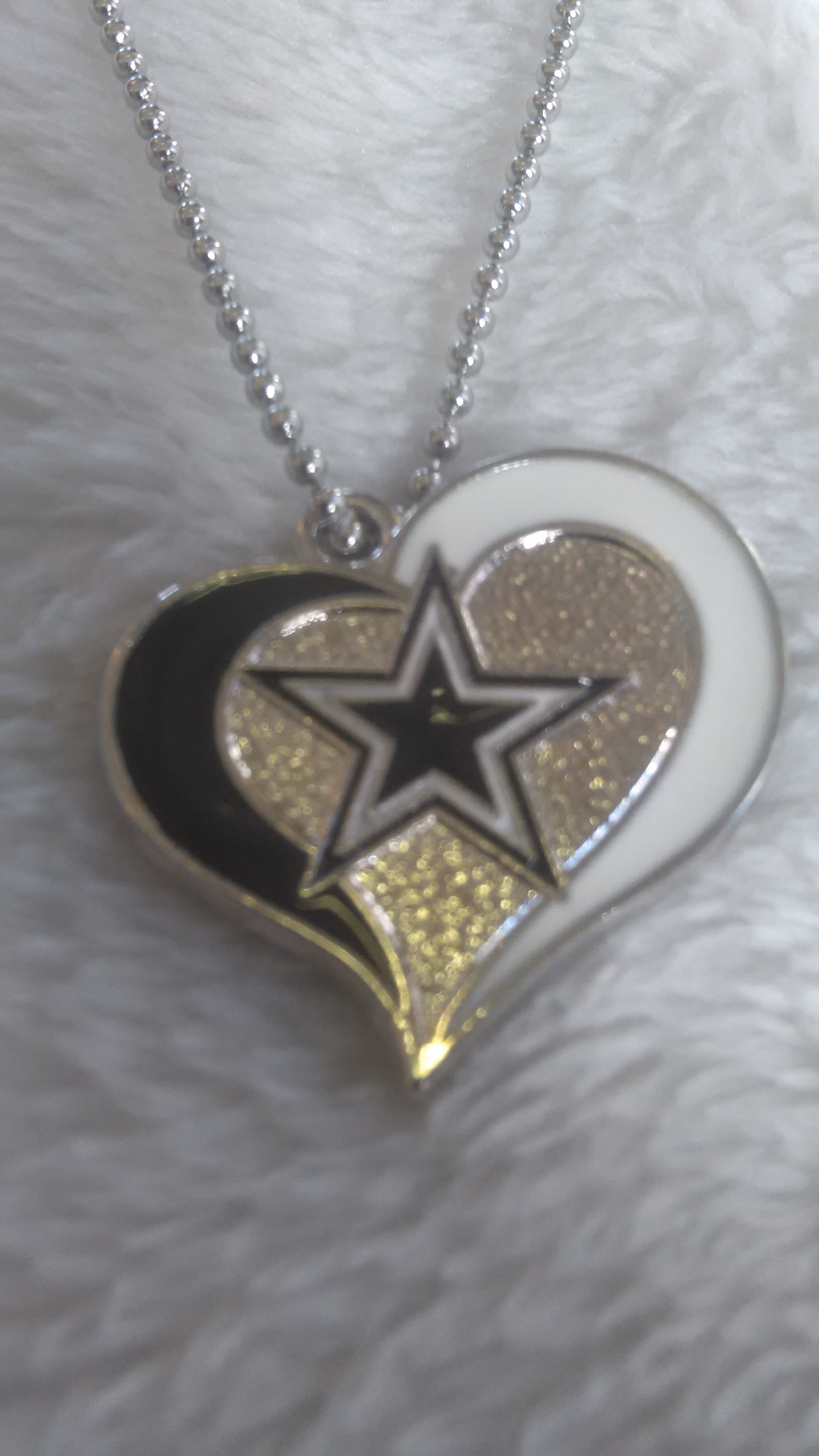 Dallas Cowboys Enamel Heart Necklace