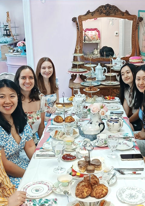 Group of Guests for Birthday Celebration at Austin English Tea Company