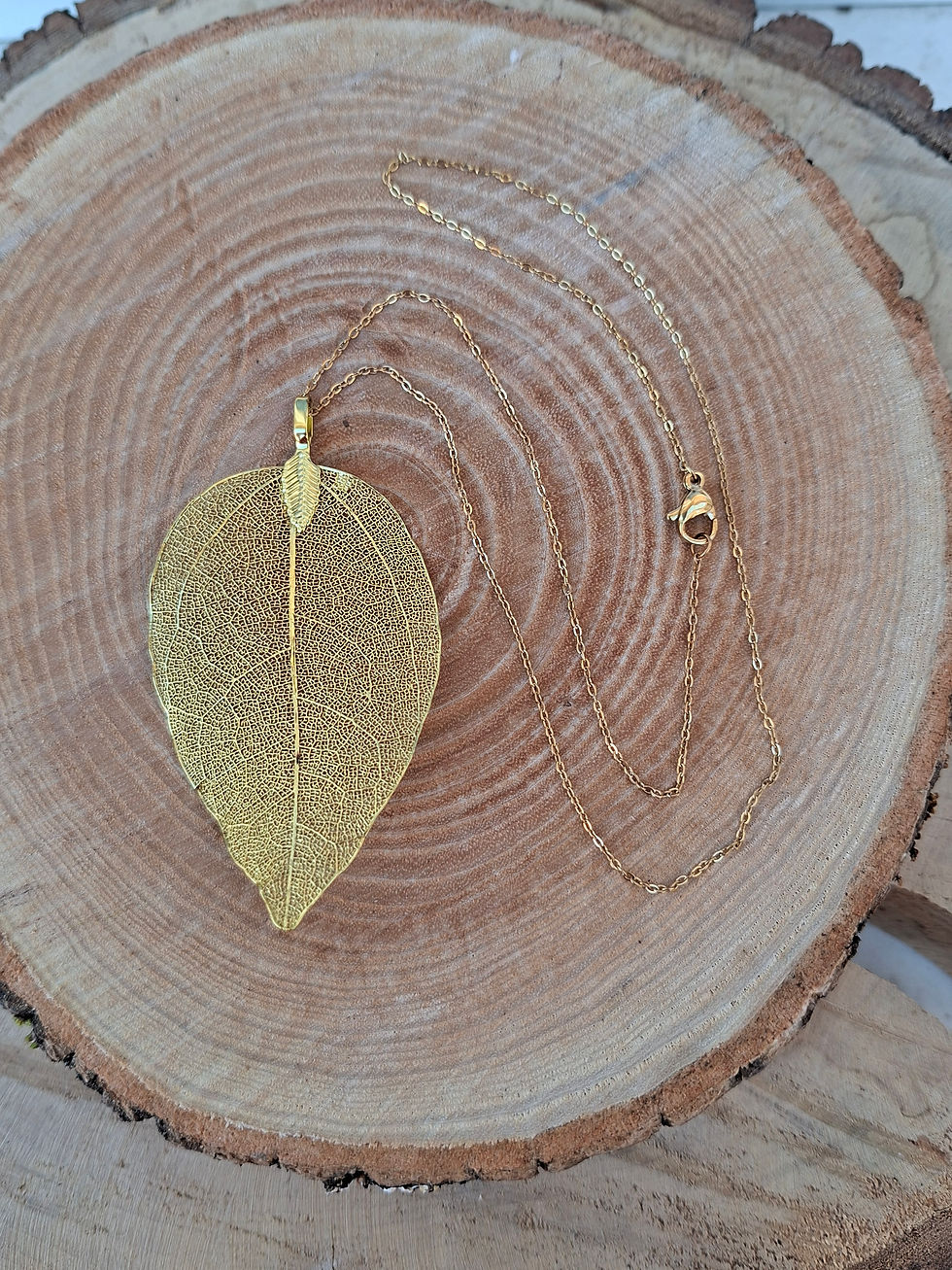 Miniature : Pendentif feuille - doré