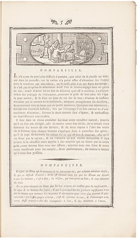 Échantillons de caractères d'un imprimeur toulousain du 18e siècle.