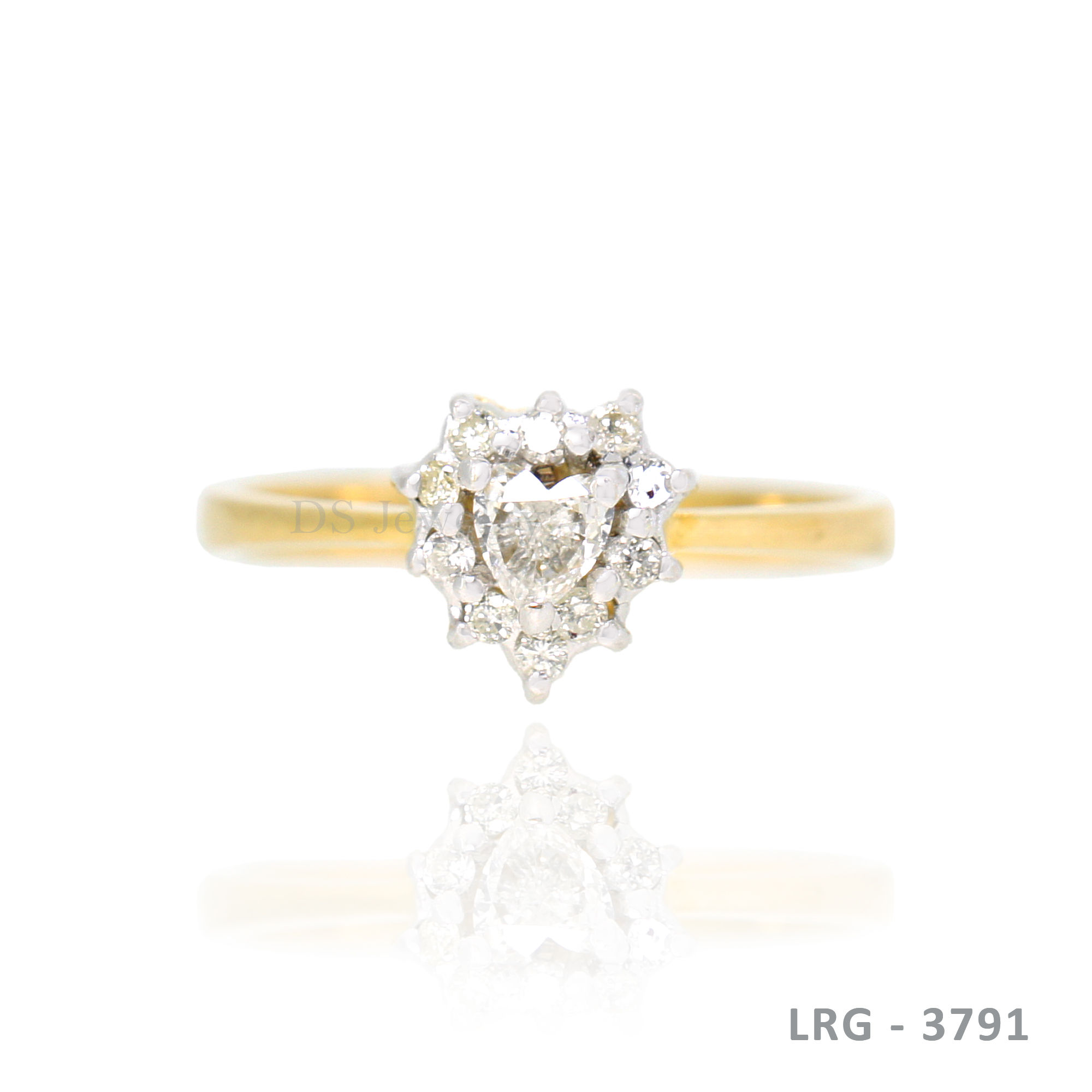 14K-YG Ligid Heart Shape Dia Ring