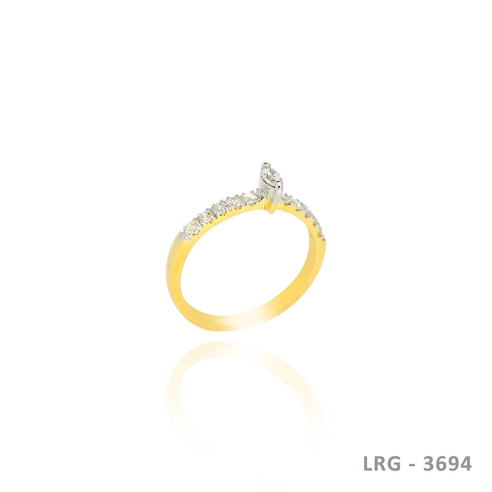 Thumbnail: 14K-YG Marquise with Side Diamond Ring