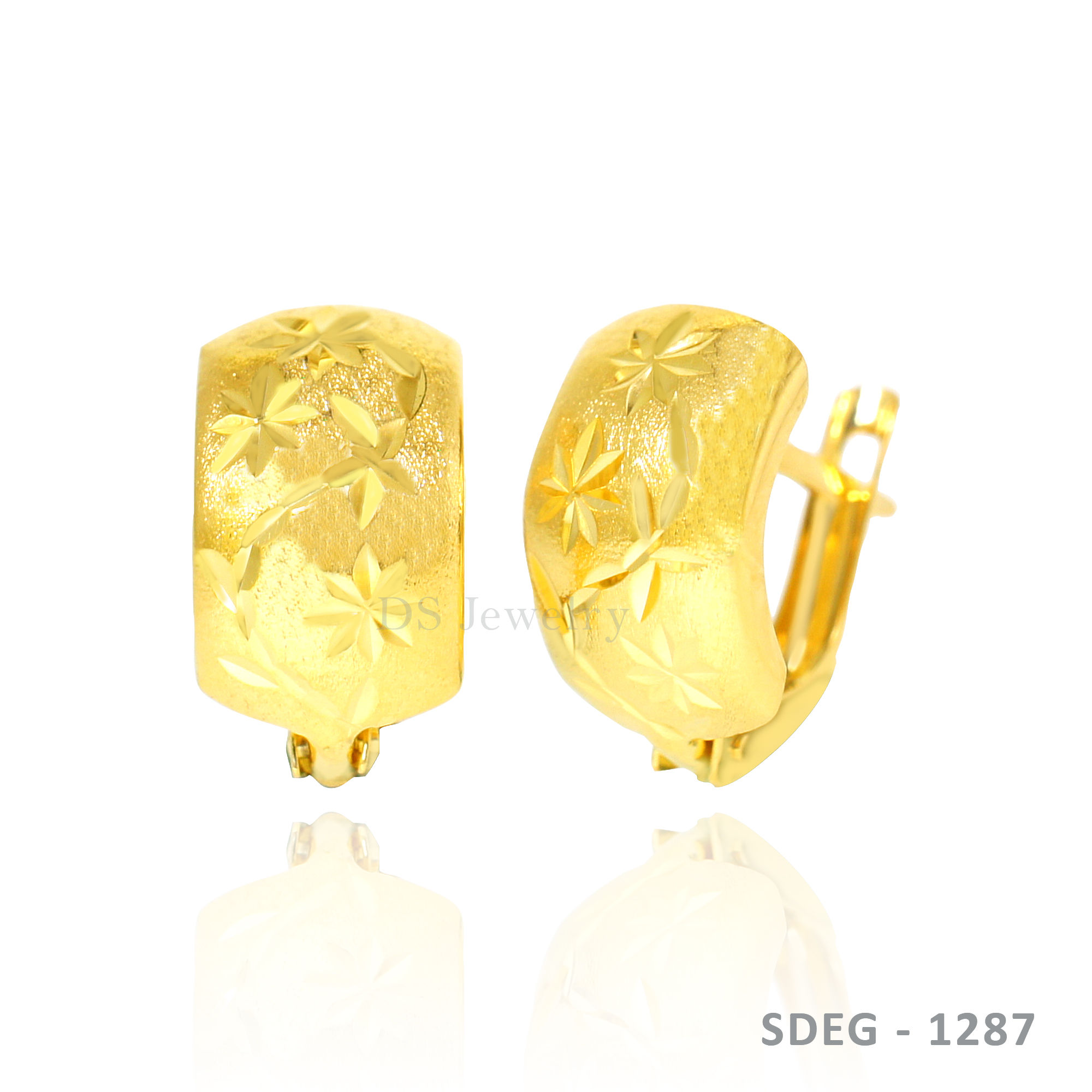 18K-YG Design de Caja Earrings