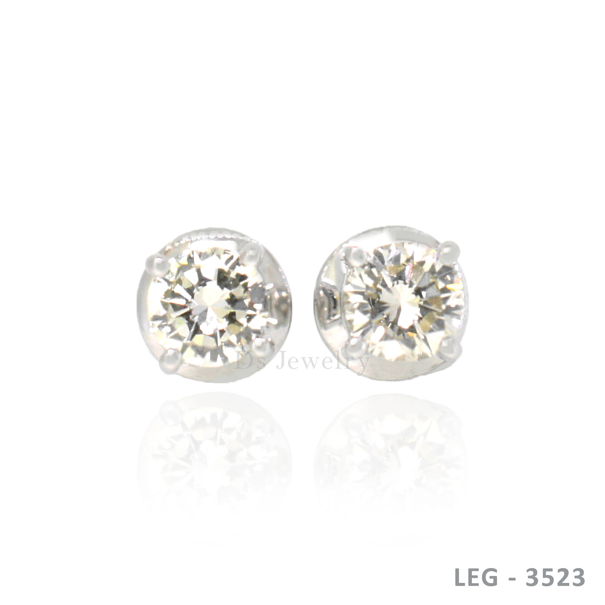 14K-WG Diamond Stud Earring