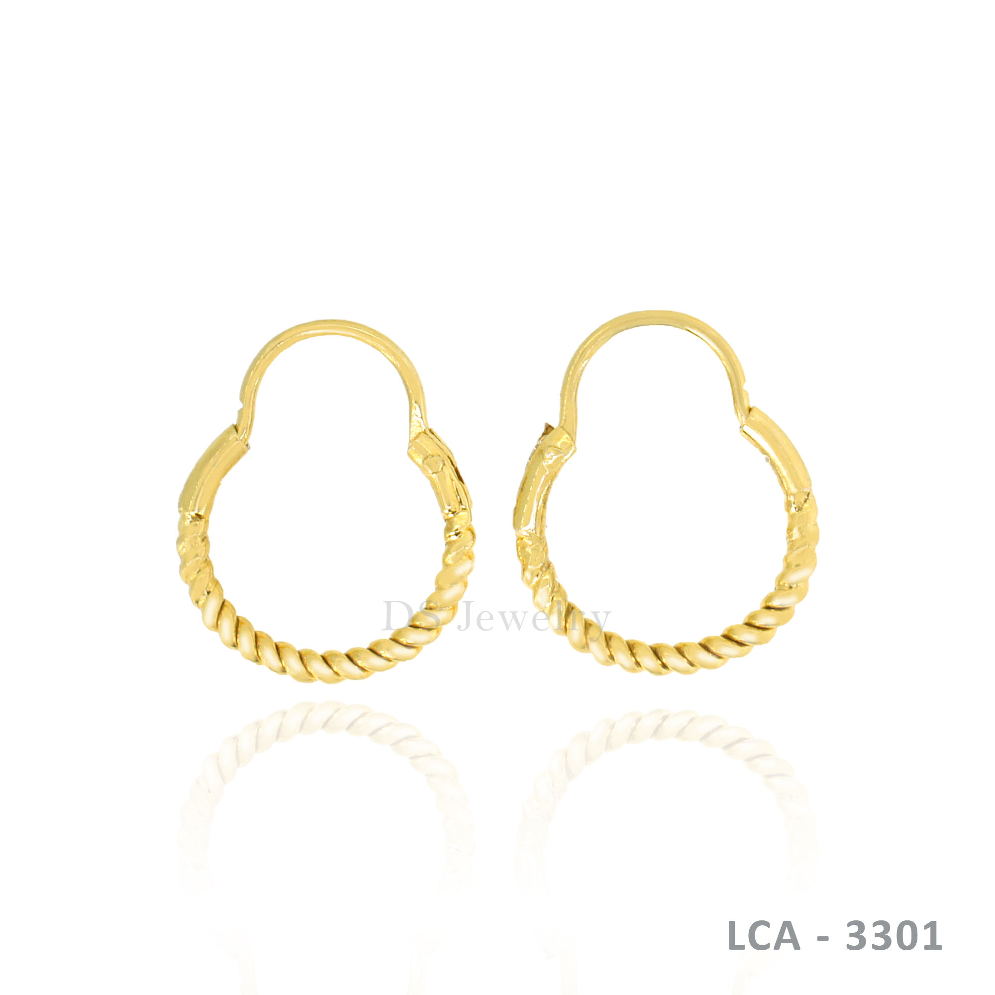 14K-YG Flat Wire Creolla Earring