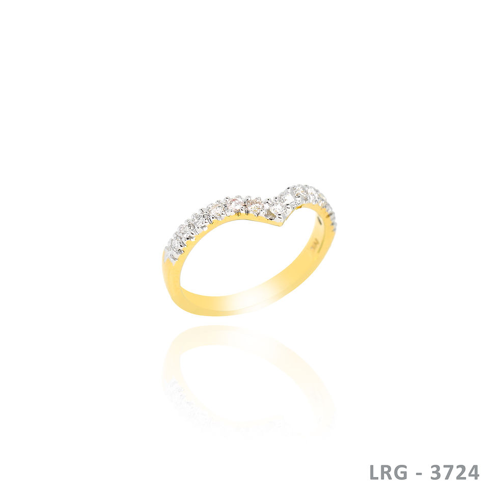Thumbnail: 14K-YG V-Shaped Diamond Ring