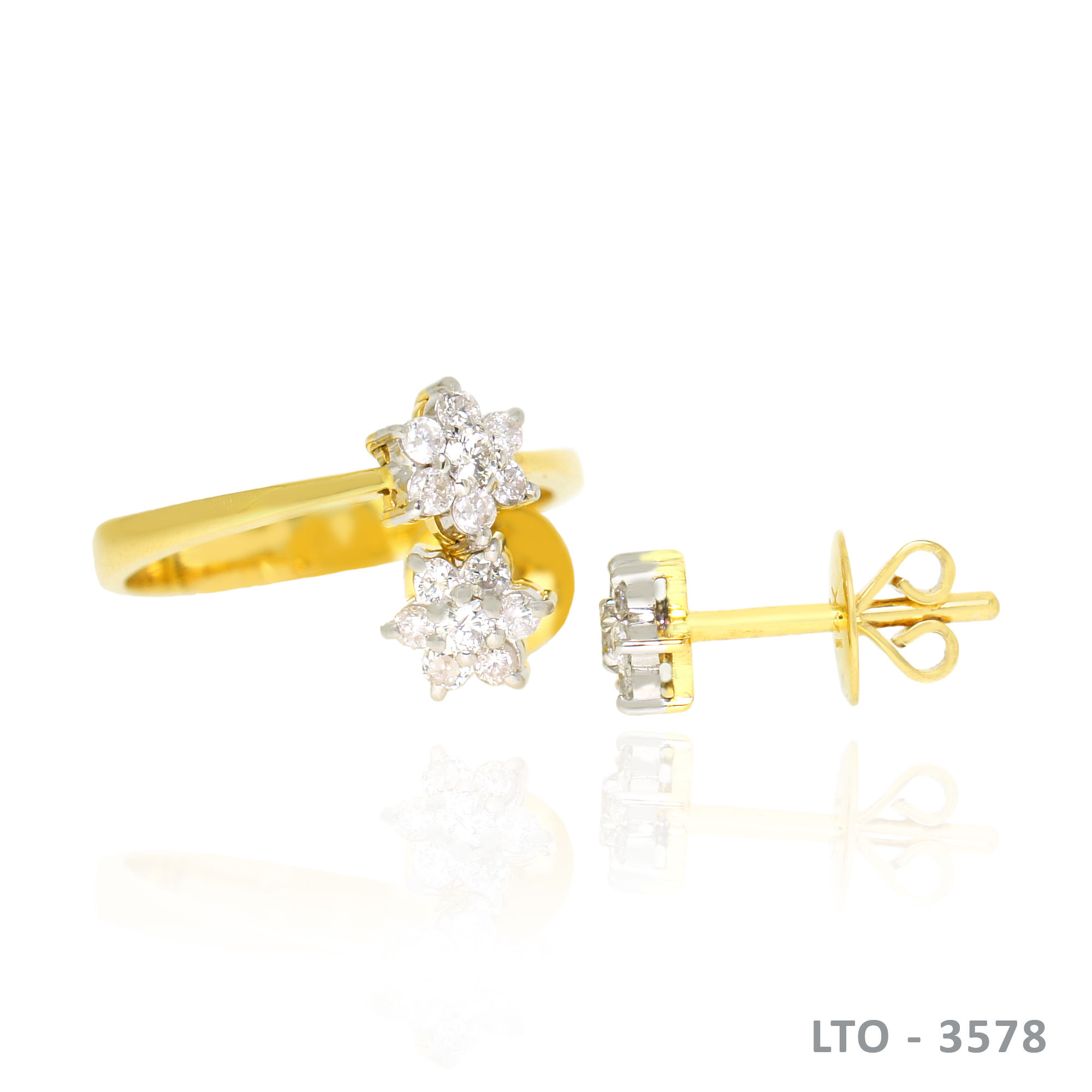 14K-YG Diamond Rositas Set R-EG