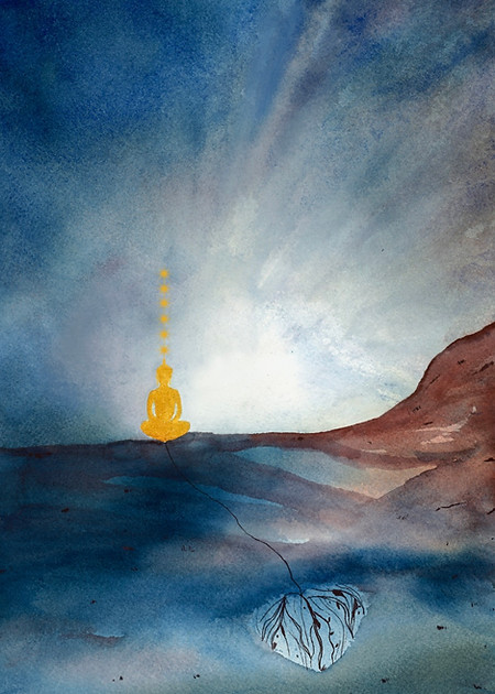 Oracle Card Faith by Lu Camy - Watercolor Illustration