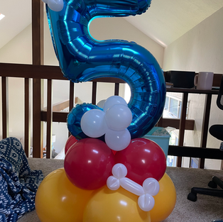 Happy Birthday - 40' Number Bouquet with Quad Base & Embellishments