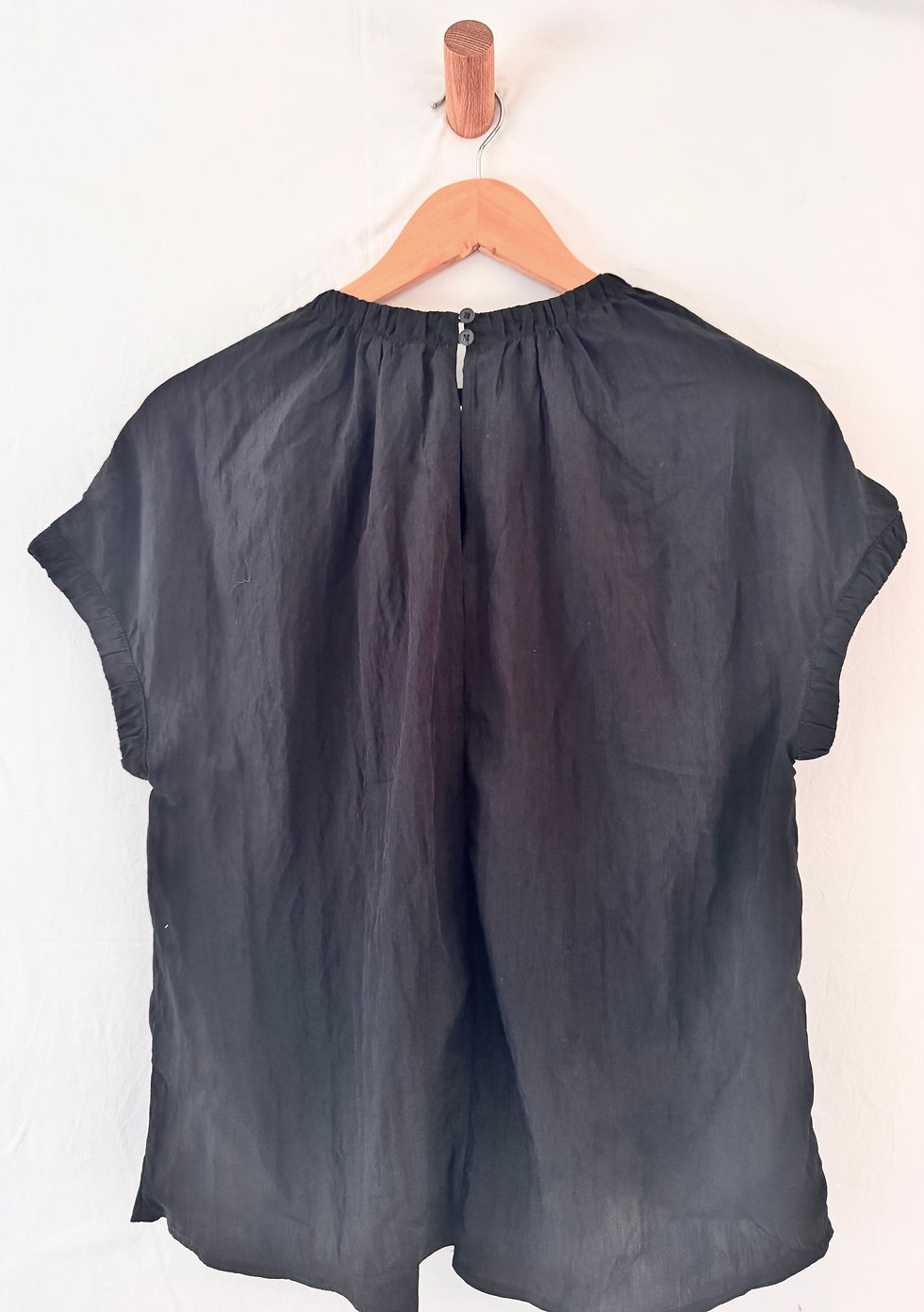 Thumbnail: HUSH black gathered neck shell top size S (10)