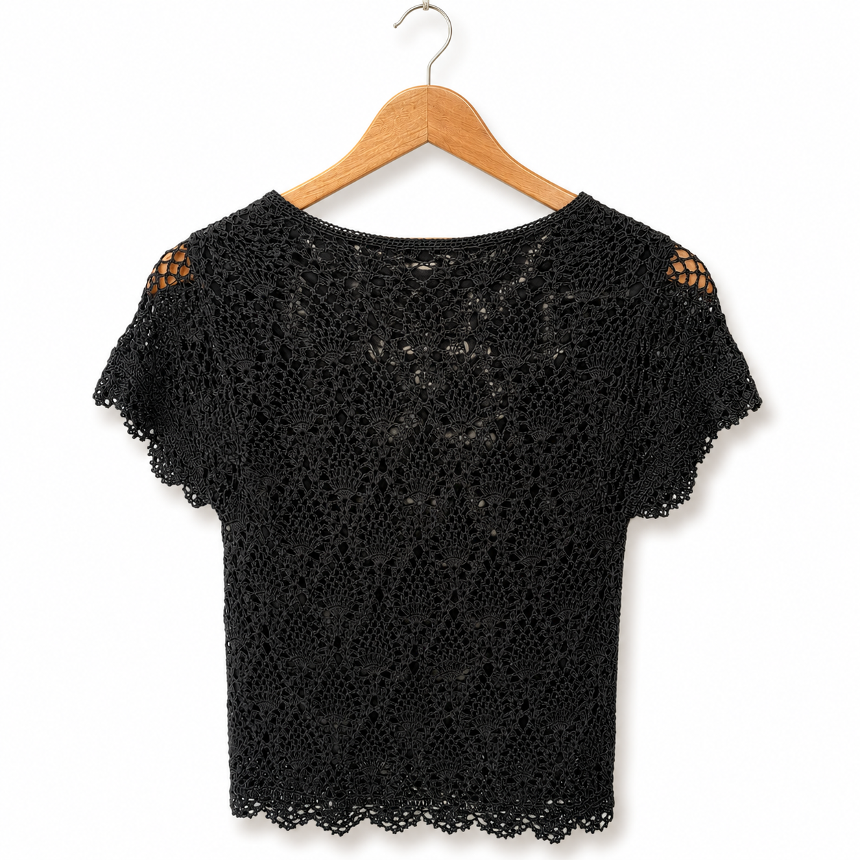 Kaliko black crochet tee top