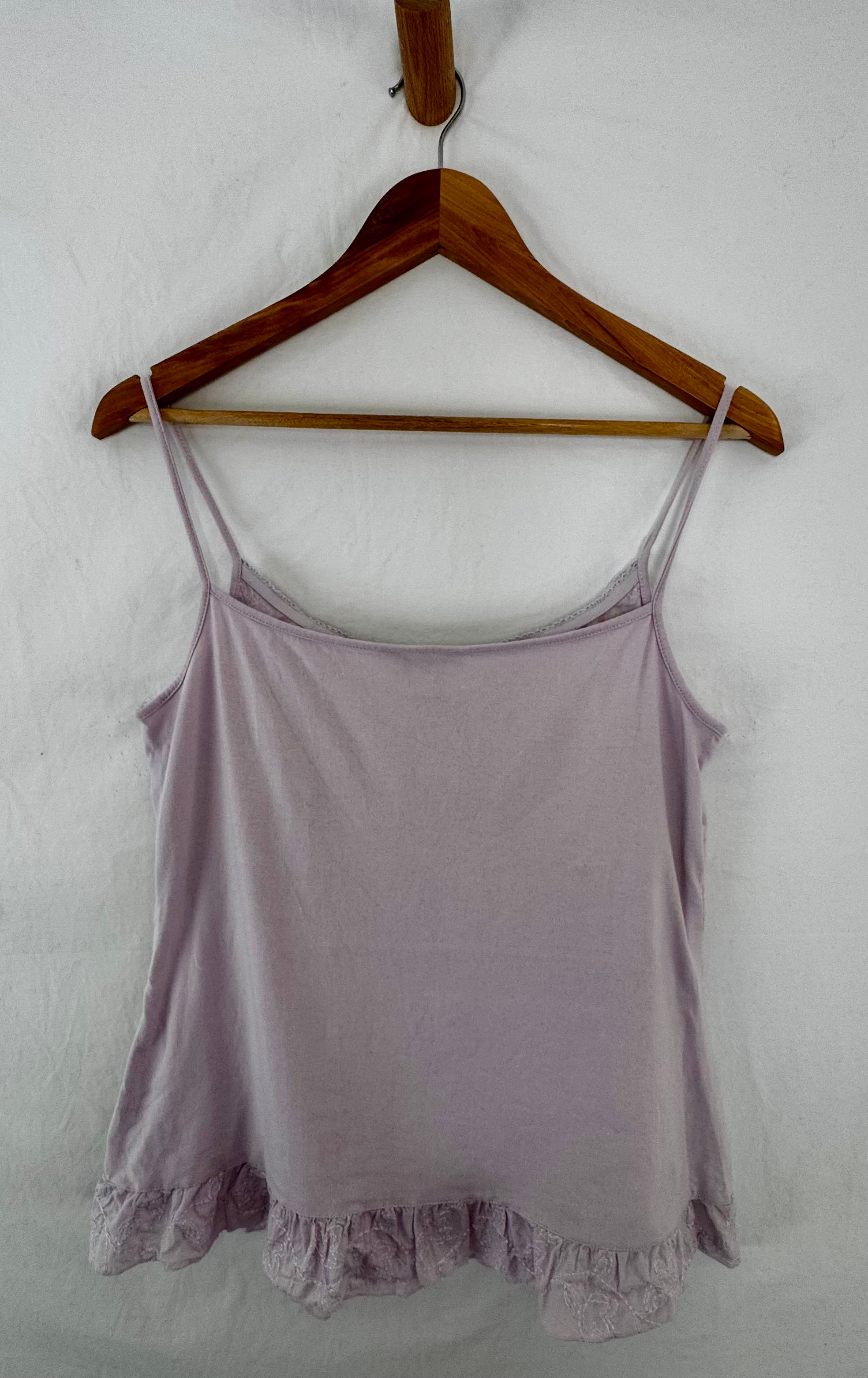 NEXT pale lilac woven/jersey cami - size 14