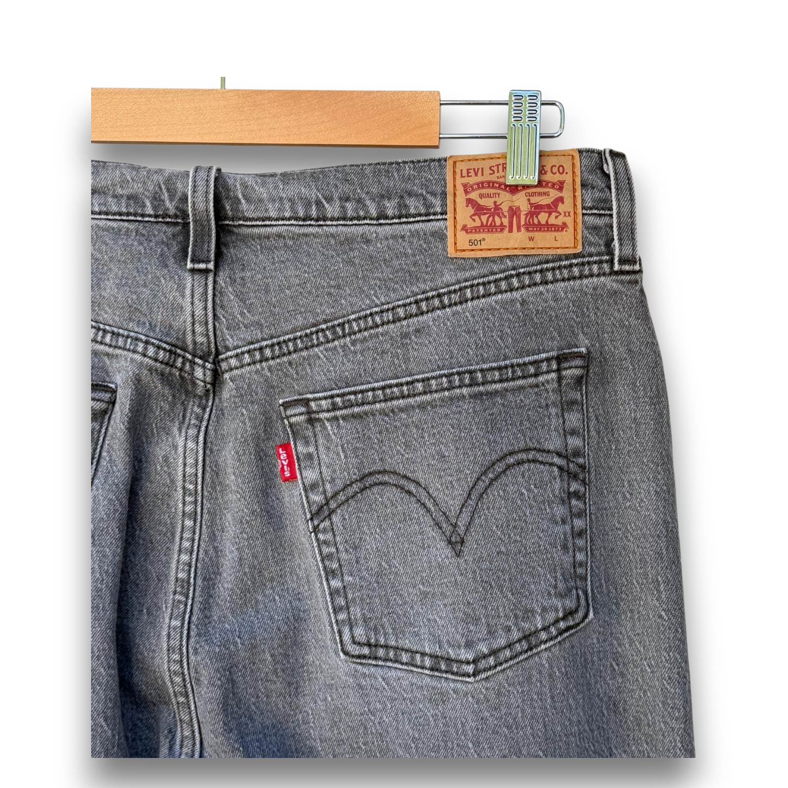 LEVIS 501 GREY DENIM