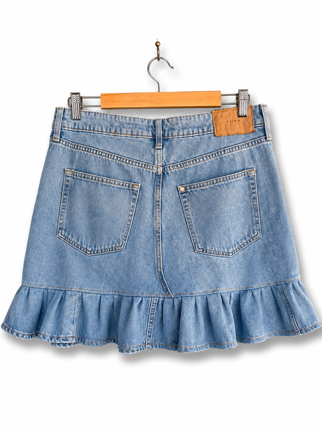 The Loop denim ruffle hem skirt size 14