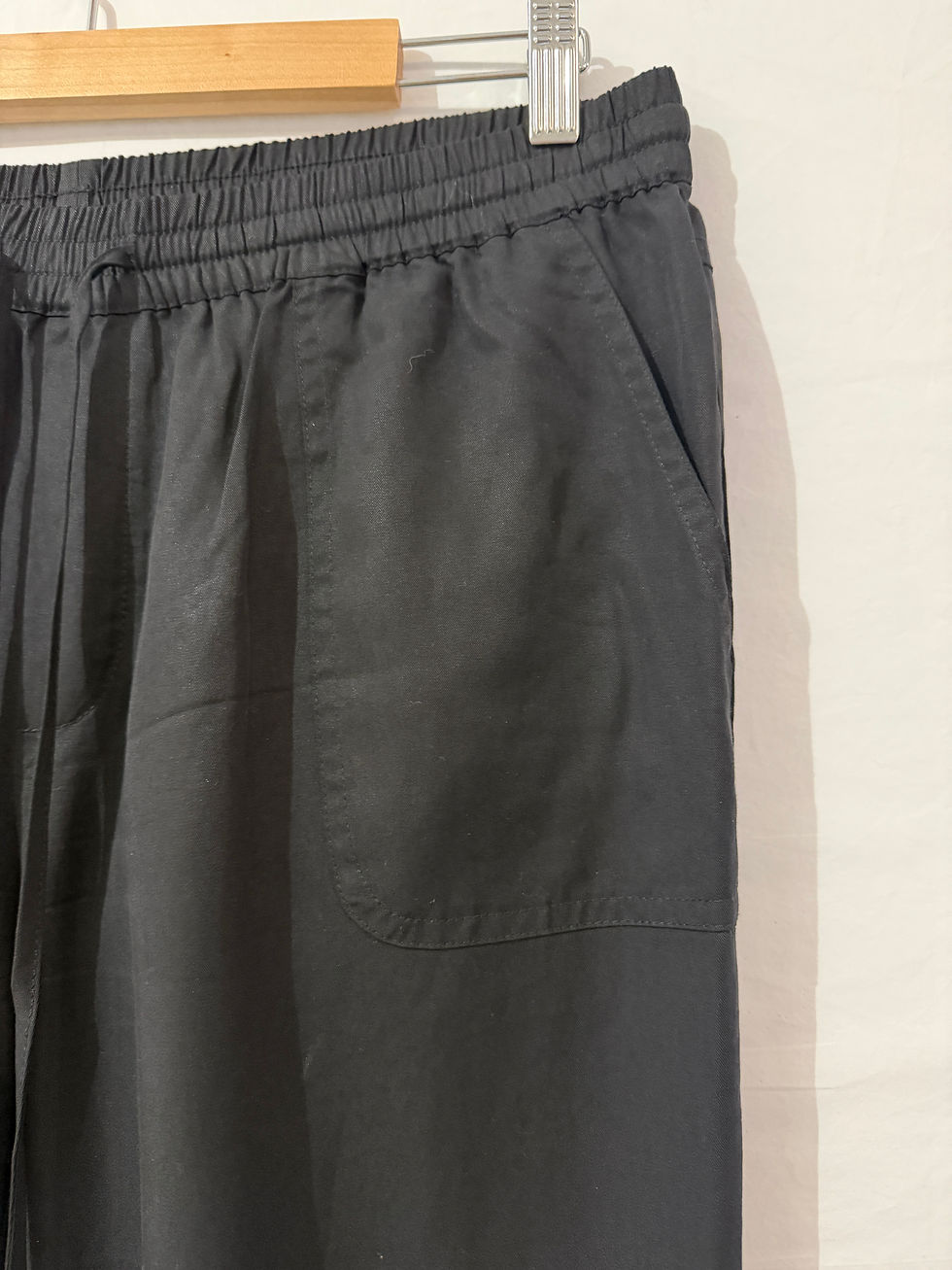 Thumbnail: HUSH BLACK VISCOSE CASUAL TROUSERS