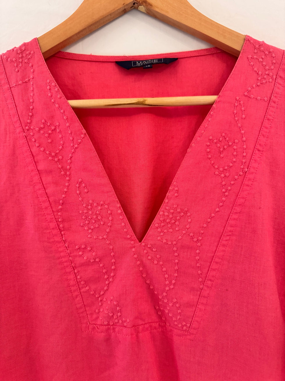 Thumbnail: MAINE hot pink cotton/linen tunic size 14