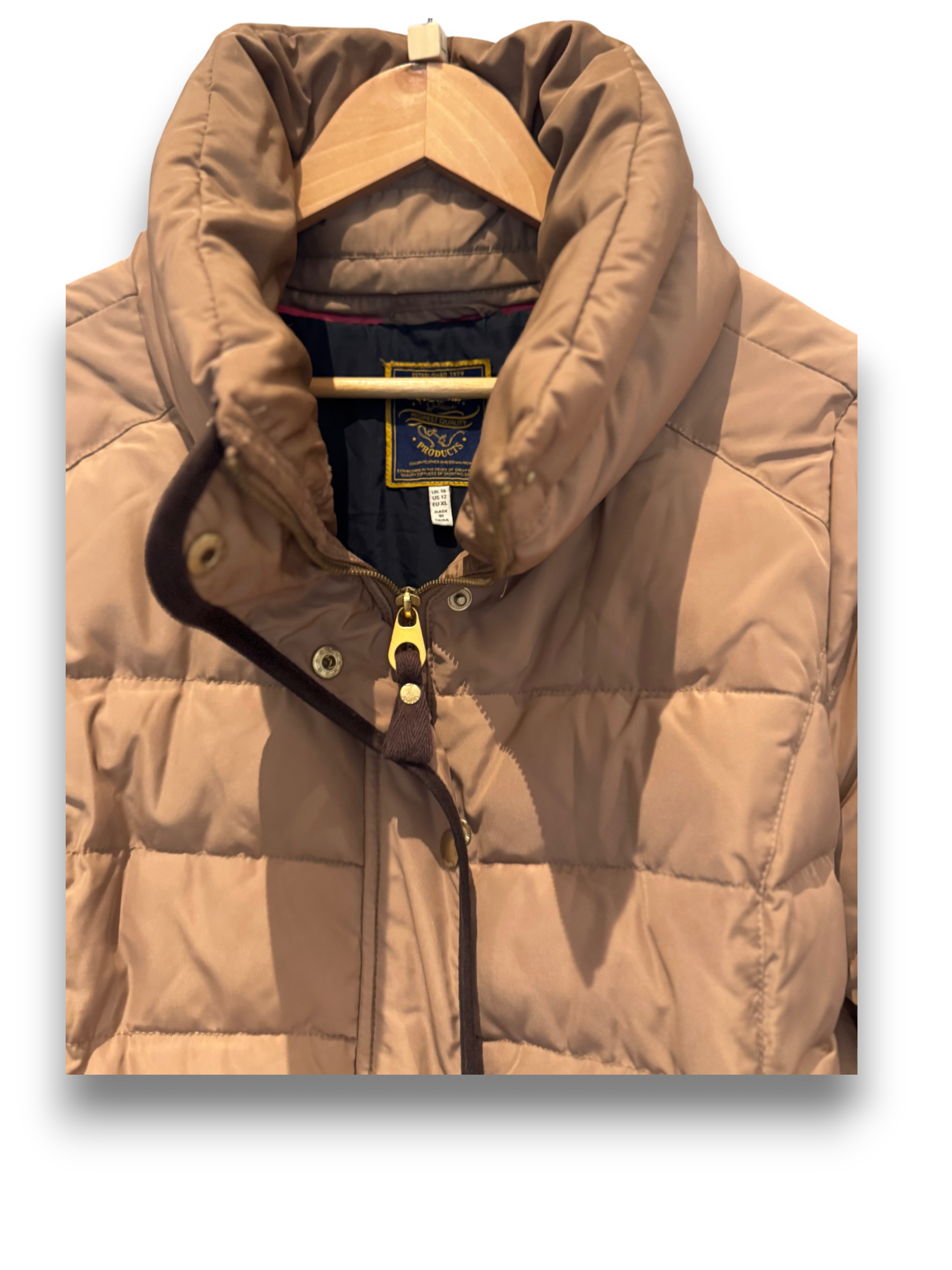 Joules camel coloured puffa jacket size 16