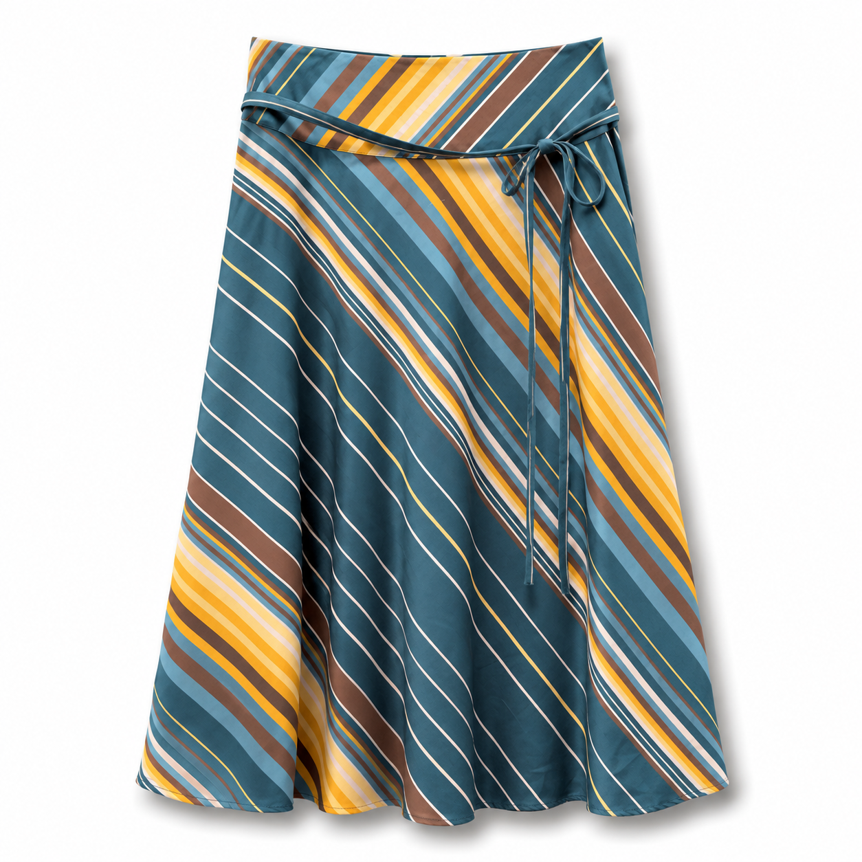 Monsoon stripe a line skirt with belt size 8