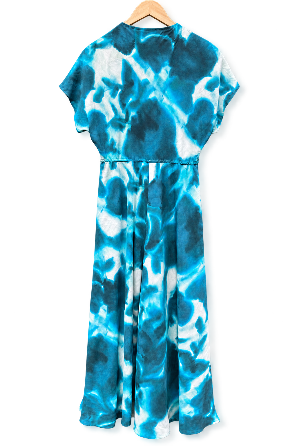 Live Unlimited turquoise and white abstract printed maxi dress size 12