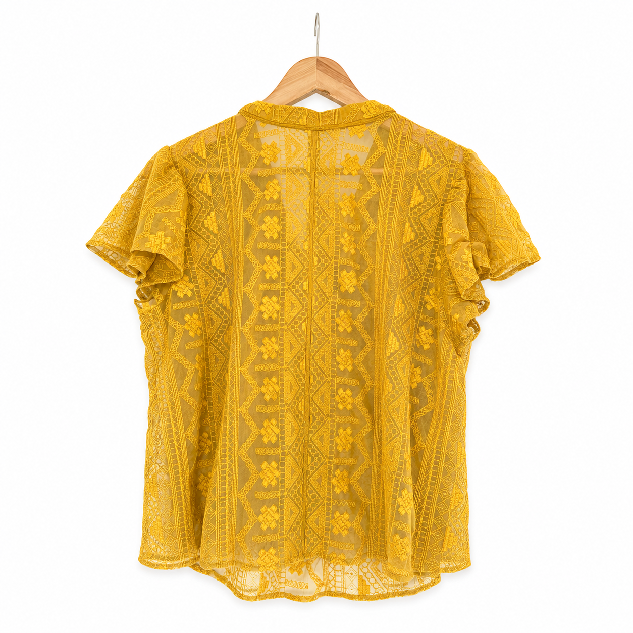 NEXT mustard colour embroidered blouse size 16
