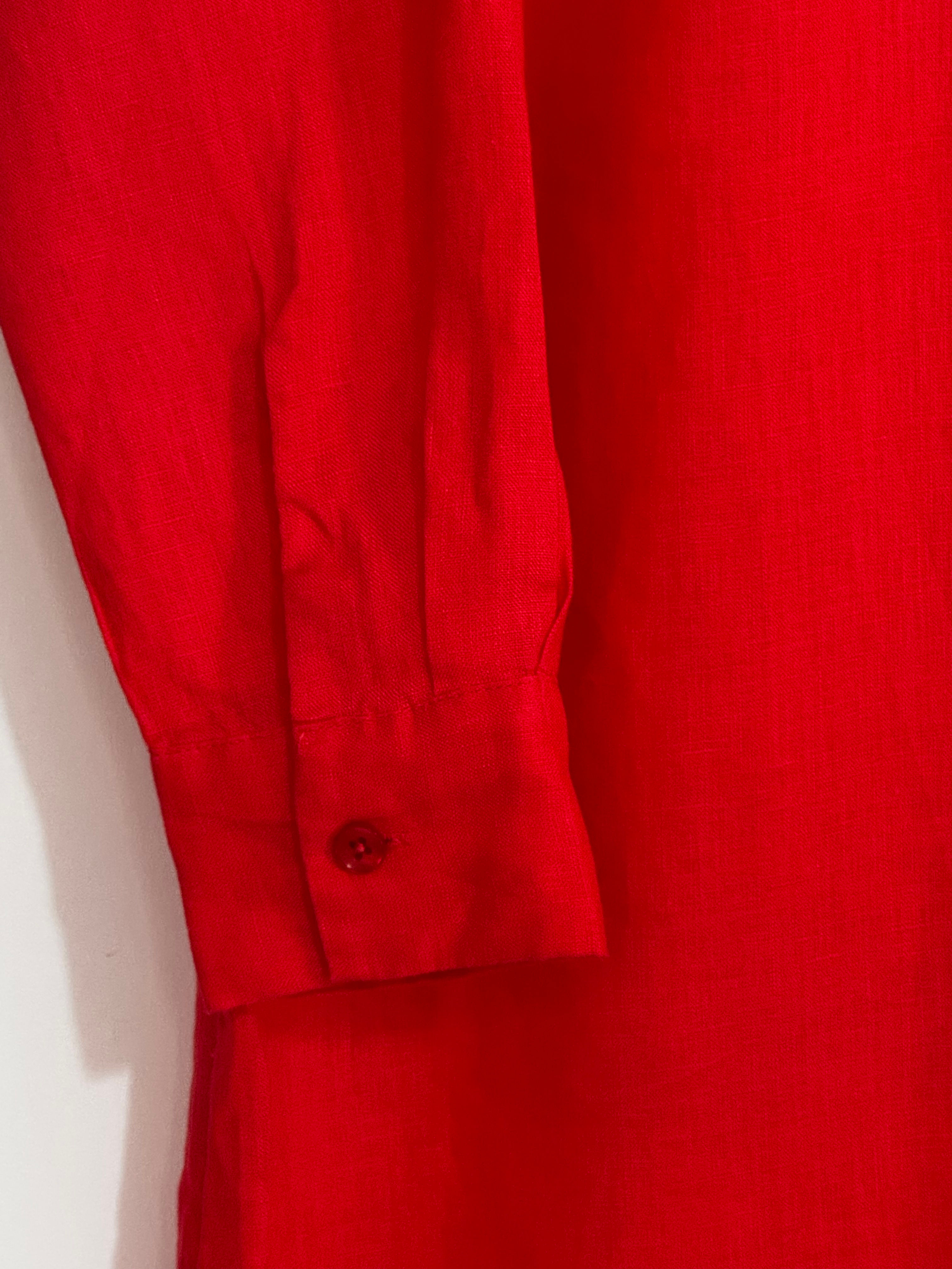 LIVE UNLIMITED red linen shirt dress size 12